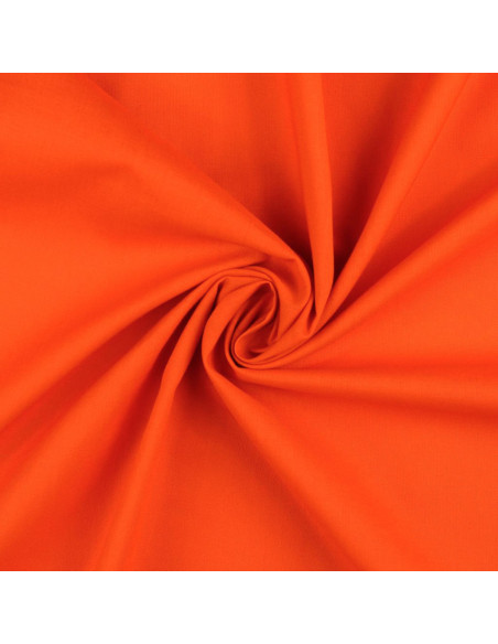 Effen cretonne katoenstof - Oranje