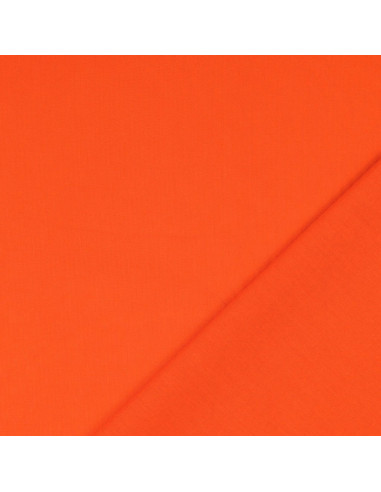 Effen cretonne katoenstof - Oranje
