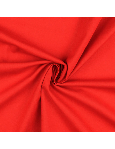 Effen cretonne katoenstof - Rood