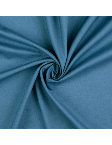 Effen cretonne katoenstof - Blauwgrijs