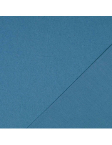 Effen cretonne katoenstof - Blauwgrijs