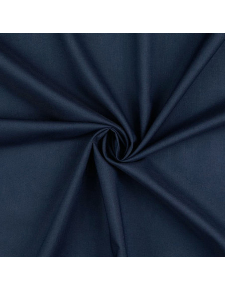 Effen cretonne katoenstof - Marineblauw