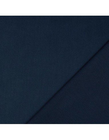Effen cretonne katoenstof - Marineblauw