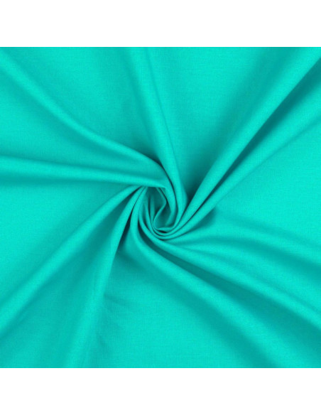 Effen cretonne katoenstof - Pacifisch blauw