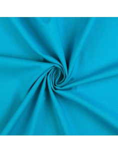 Effen cretonne katoenen stof - Turkoois blauw