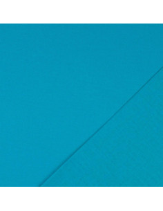 Effen cretonne katoenen stof - Turkoois blauw 2