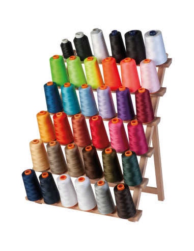 Houten display voor 36 klosjes garen