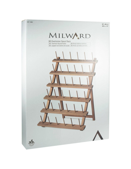 Houten display voor 36 klosjes garen
