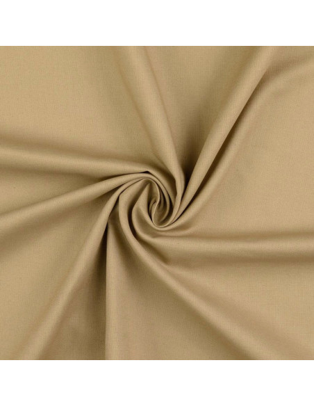 Effen cretonne katoenstof - Sepia