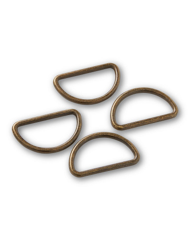 Doos met 4 D-ringen - Antiek messing 30 mm