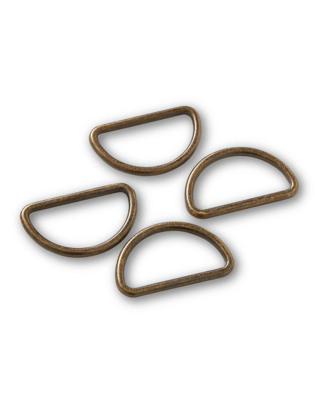 Doos met 4 D-ringen - Antiek messing 30 mm
