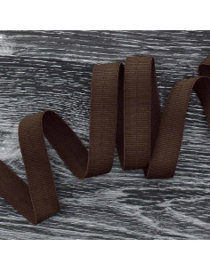 Voorgevouwen elastische biaisband 20 mm breed - Bruin