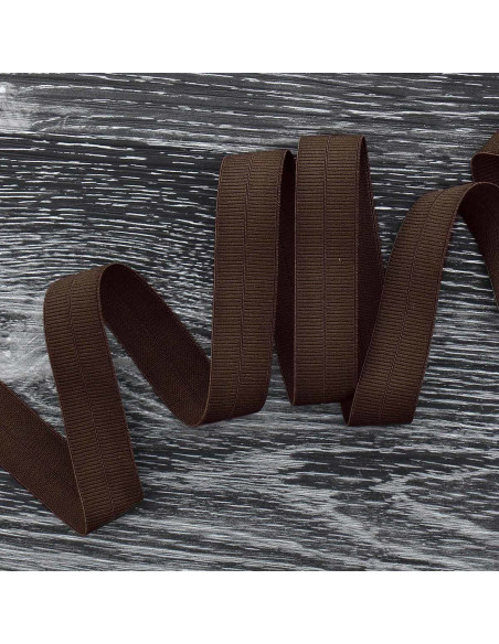 Voorgevouwen elastische biaisband 20 mm breed - Bruin