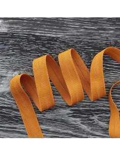 Voorgevouwen elastische biaisband mat 20 mm breed - Oker