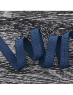 Voorgevouwen elastische biaisband 20 mm breed - Donkerblauw