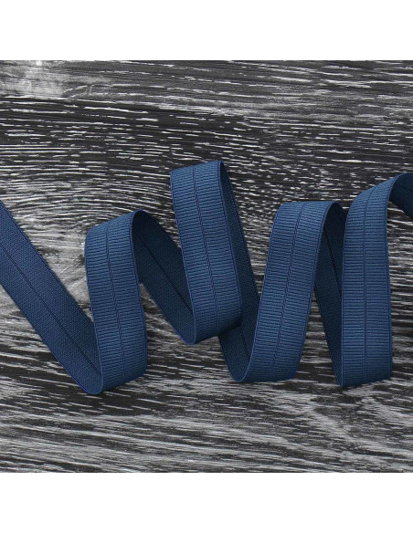 Voorgevouwen elastische biaisband 20 mm breed - Donkerblauw