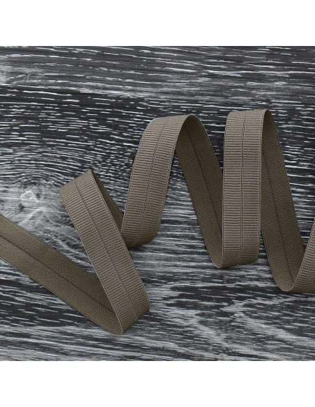 Voorgevouwen elastische biaisband 20 mm breed - Donker taupe