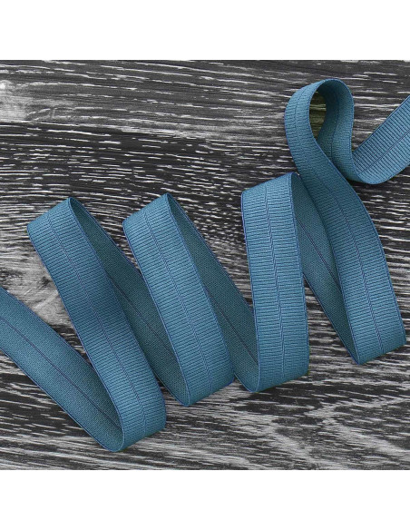 Voorgevouwen elastische biaisband 20 mm breed - Spijkerblauw