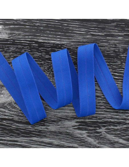 Voorgevouwen elastische biaisband 20 mm breed - Kobaltblauw
