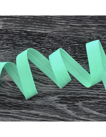 Voorgevouwen elastische biaisband mat 20 mm breed - Mintgroen