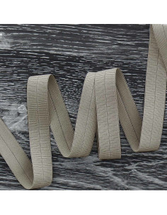 Voorgevouwen elastische biaisband mat 20 mm breed - Grijs