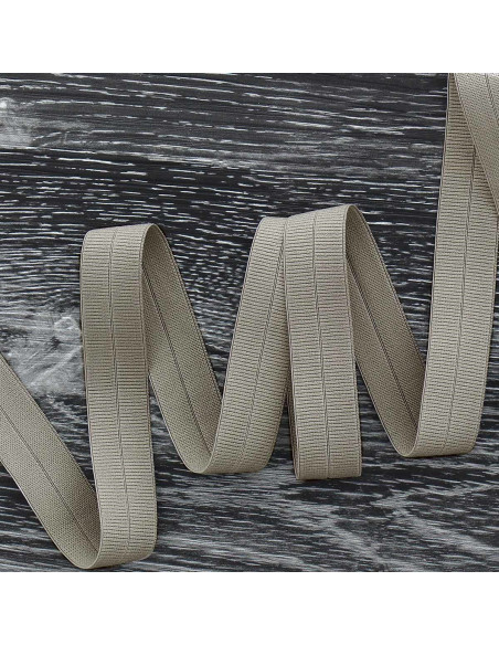 Voorgevouwen elastische biaisband mat 20 mm breed - Grijs
