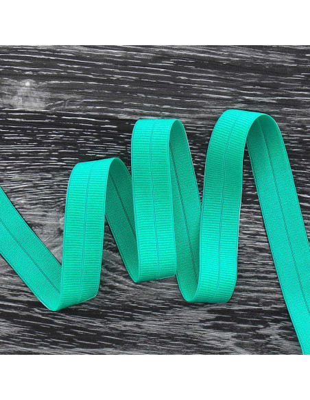 Voorgevouwen elastische biaisband 20 mm breed - Pacifisch blauw