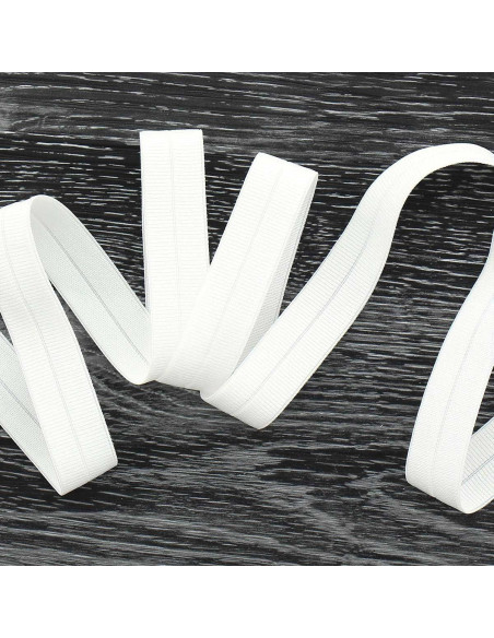 Voorgevouwen elastische biaisband 20 mm breed - Off-white