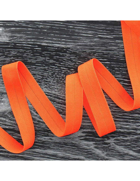 Voorgevouwen elastische biaisband mat 20 mm breed - Oranje