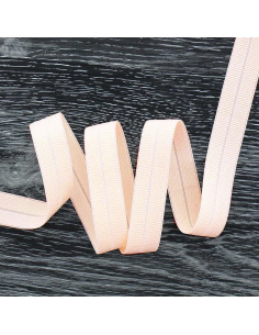 Voorgevouwen elastische biaisband 20 mm breed - Lichtroze