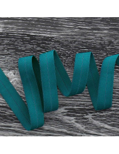 Voorgevouwen elastische biaisband mat 20 mm breed - Petrolblauw