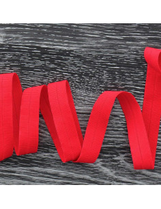 Voorgevouwen elastische biaisband mat 20 mm breed - Rood
