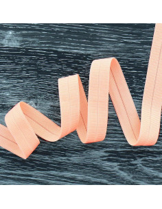 Voorgevouwen elastische biaisband mat 20 mm breed - Zalmkleurig