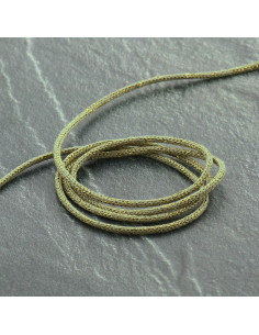 Lurex koord Saxo 2 mm - Licht kaki en goud