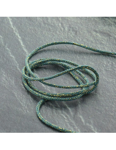Lurex koord Saxo 2 mm - Saliegroen en goud
