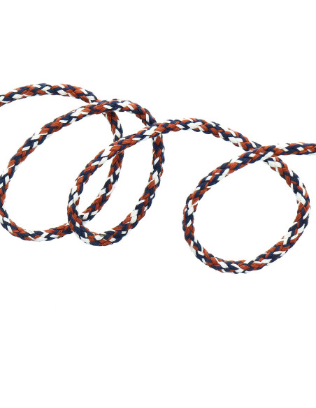 Fantasie sweatkoord - Wit, blauw en terracotta