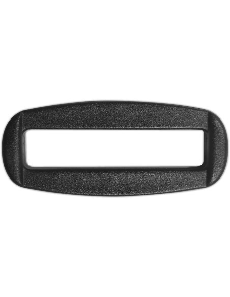 Zwarte rechthoekige kunststof passant 40 mm