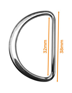 Half ronde platte gelaste ring 32 mm - Zilver 2