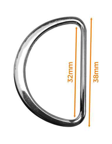 Half ronde platte gelaste ring 32 mm - Zilver