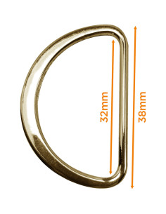 Half ronde platte ring gelast 32 mm - Geel goud 2