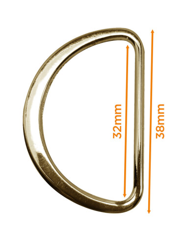 Half ronde platte ring gelast 32 mm - Geel goud