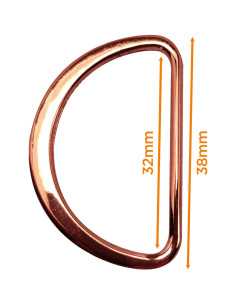 Half ronde platte gelaste ring 32 mm - Roségoud 2