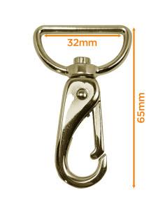 Premium metalen musketonhaak - Geel goud 65 x 32 mm 2