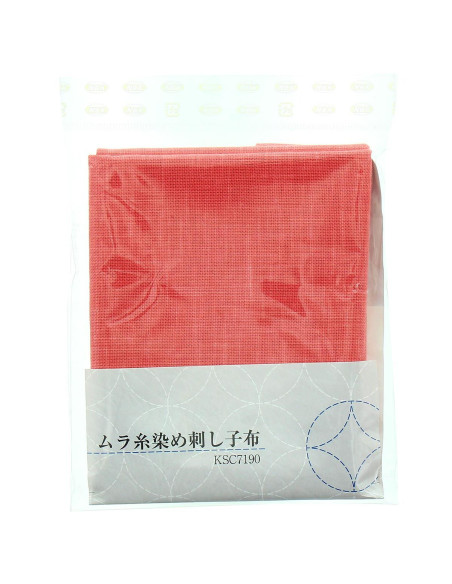 Sashiko-stofcoupon 50 cm x 55 cm - Koraal