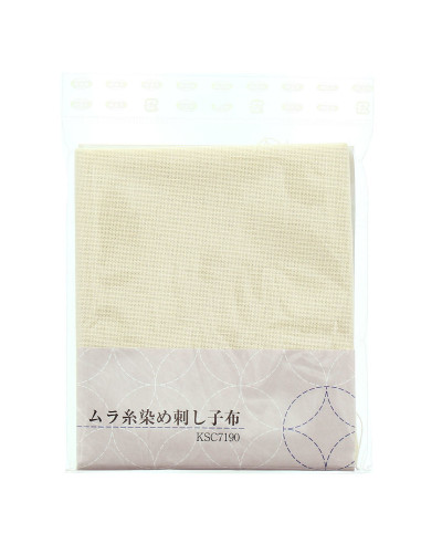 Sashiko-stofcoupon 50 cm x 55 cm - Ecru