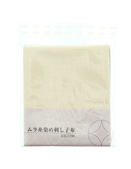 Sashiko-stofcoupon 50 cm x 55 cm - Ecru