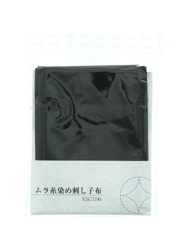 Sashiko-stofcoupon 50 cm x 55 cm - Zwart