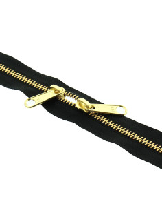 Metaal rug-aan-rug sluiting voor tassen 40 cm - Zwart en goud