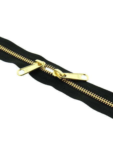 Metaal rug-aan-rug sluiting voor tassen 40 cm - Zwart en goud