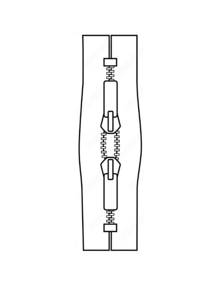 Metaalritssluiting voor tassen 40 cm - Marine en brons